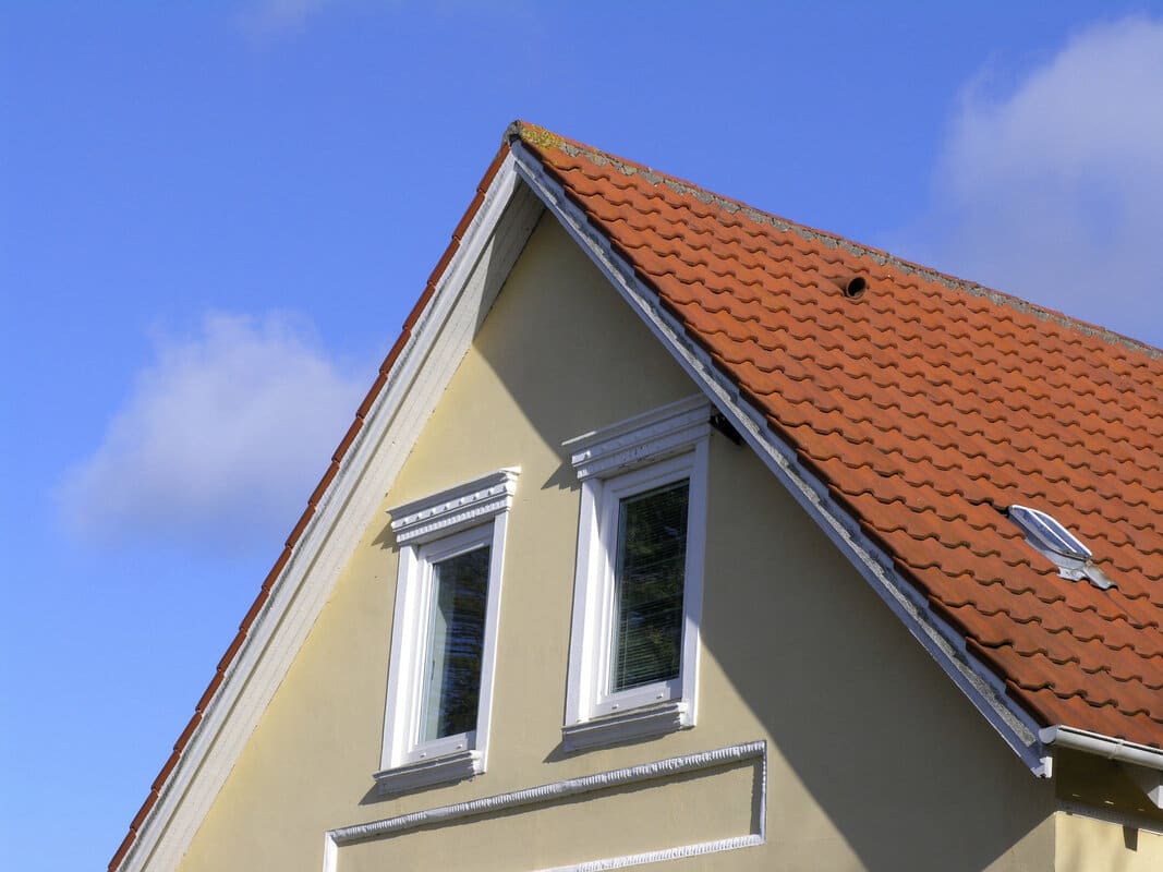 House gable with dormer and roof details